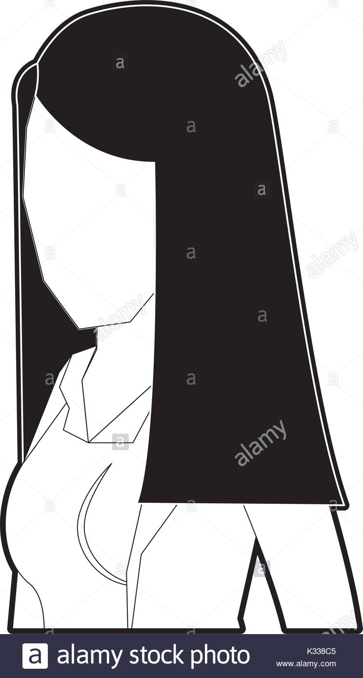 744x1390 Business Woman Faceless In Jacket And Half Body And Straight Long