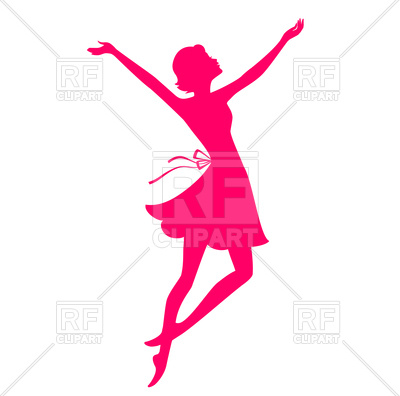 400x396 Pink Silhouette Of Dancing Young Woman Royalty Free Vector Clip