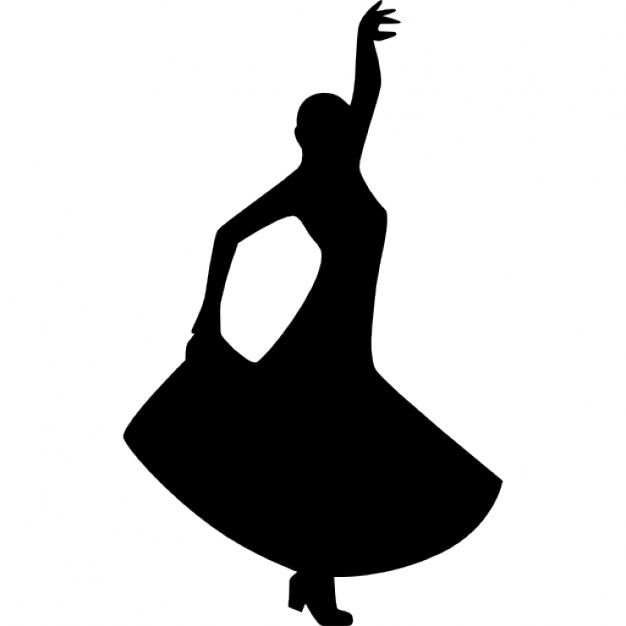 626x626 Flamenco Dancing Silhouette Of A Woman Icons Free Download