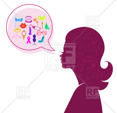 400x388 Silhouette Of Woman Head With Speech Bubble Royalty Free Vector