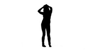 300x169 Silhouette Woman Dancing With Her Hands On Her Head Stock Video