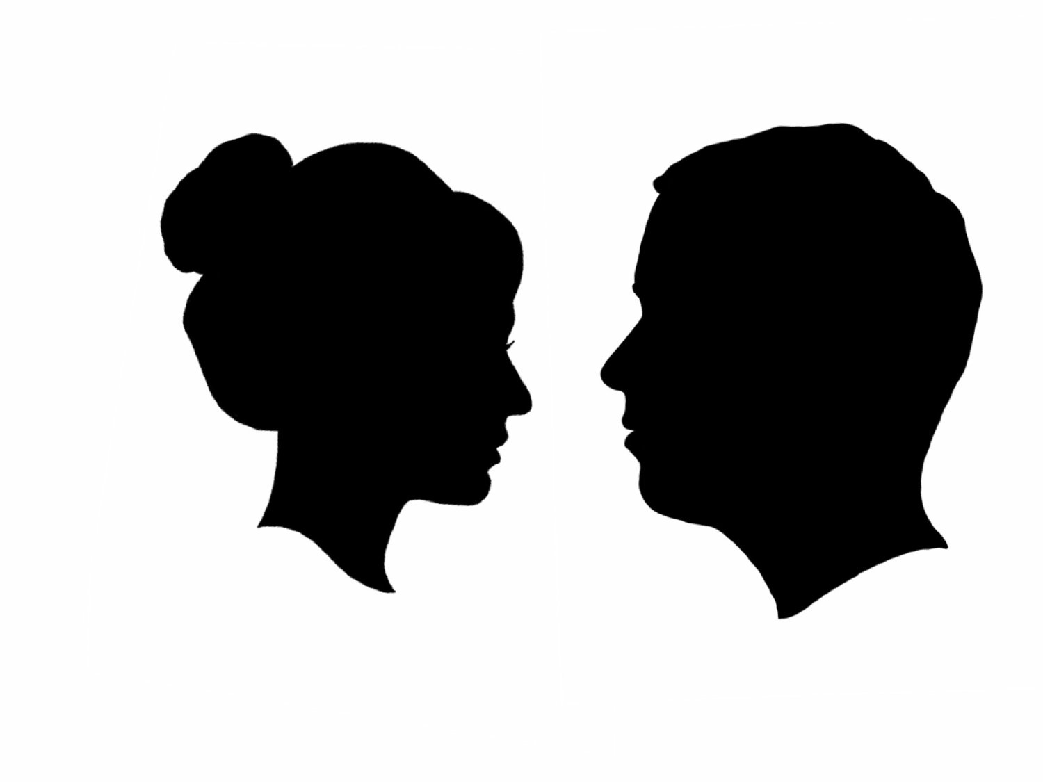 1500x1125 Clipart Man And Woman Head Silhouette