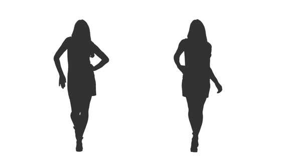 590x332 Silhouette Of Young Woman Walking In Dress, Alpha Channel By Mgpremier