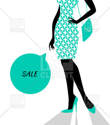 352x400 Silhouette Of Woman In Cyan Dress
