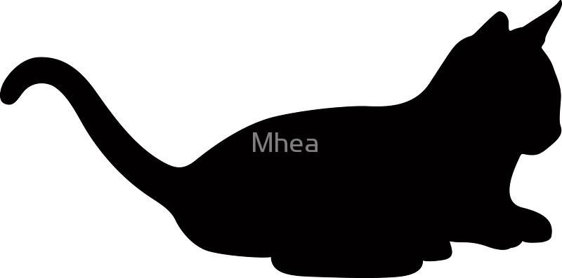 800x397 Cat Lying Down, Silhouette Stickers By Mhea Redbubble
