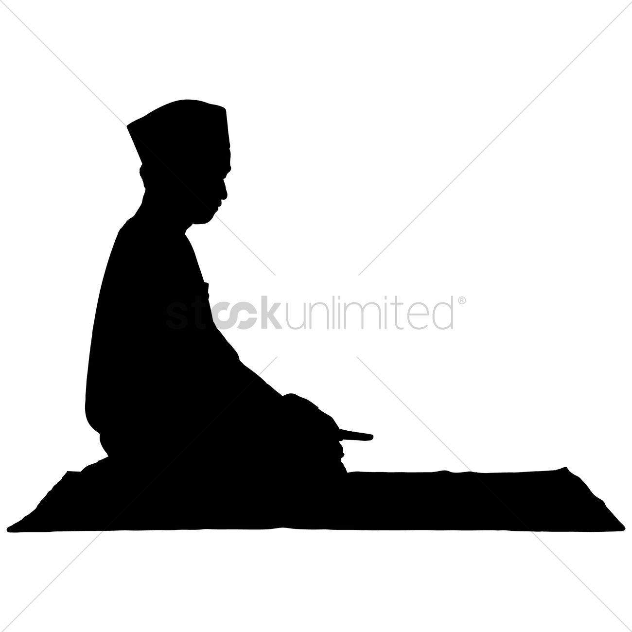 1300x1300 Silhouette Of A Man Praying Vector Image