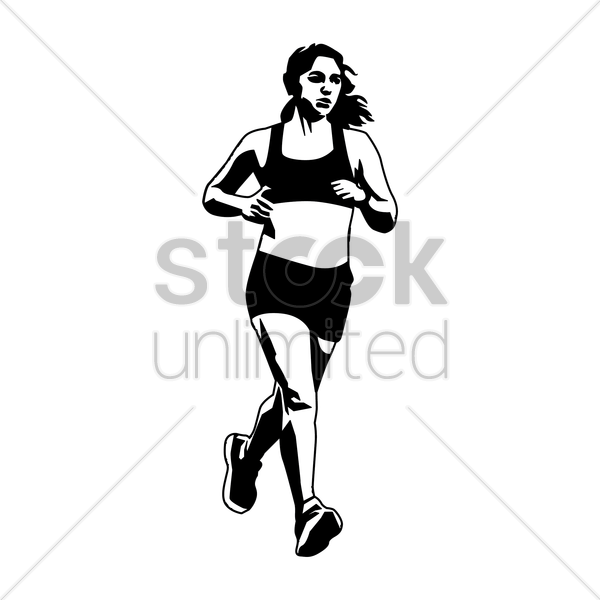 600x600 Silhouette Of A Woman Running Vector Image
