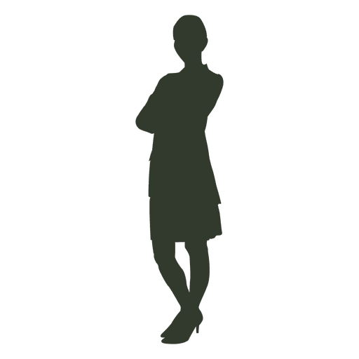 512x512 Woman Standing Pose Silhouette Crossed Arms