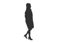 256x144 Silhouette Of A Woman Walking On Transparent Background, Alpha
