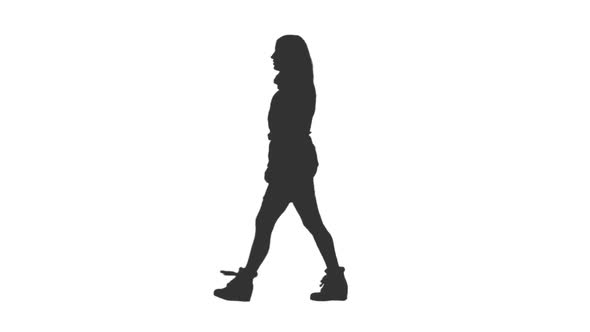 590x332 Silhouette Of A Young Woman Walking, Alpha Channel By Mgpremier