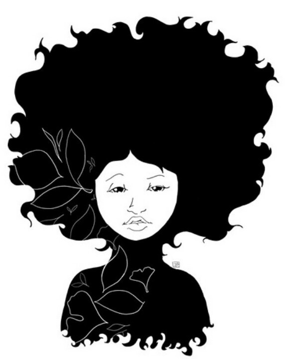 576x720 Black Girl Afro Clipart Collection