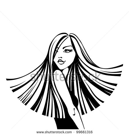 450x470 Flowing Hair Clipart