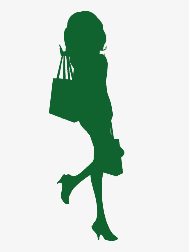 650x867 Green Silhouette Cartoon Woman With Long Hair, Woman, Green