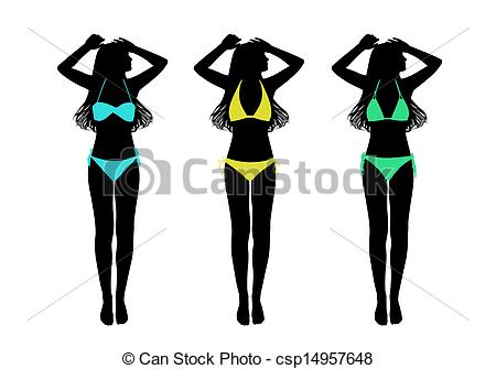 450x335 Set Of Three Silhouettes Of Young Women With Long Hair