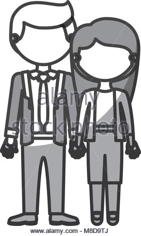 282x470 Silhouette Monochrome Shading Faceless Couple Girl With Pigtails