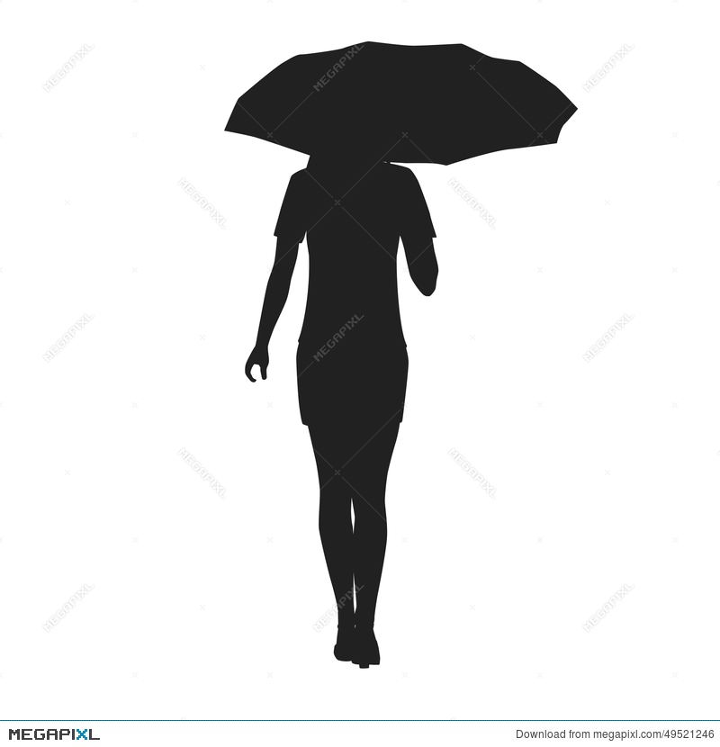 800x830 Silhouette Of A Woman With Umbrella Illustration 49521246