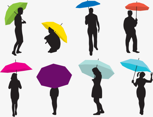650x497 Man And Woman Umbrella Silhouettes, Woman, The Man, Contour Png