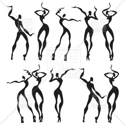 400x400 Silhouettes Of Elegant Model Women Royalty Free Vector Clip Art