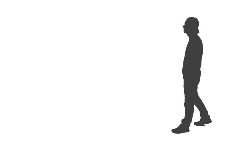 852x480 Silhouette Of Walking Young Man With A Smartphone, He Makes