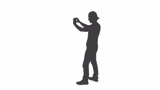 320x180 Young Man Dancing Silhouette, Full Hd Footage With Alpha Channel