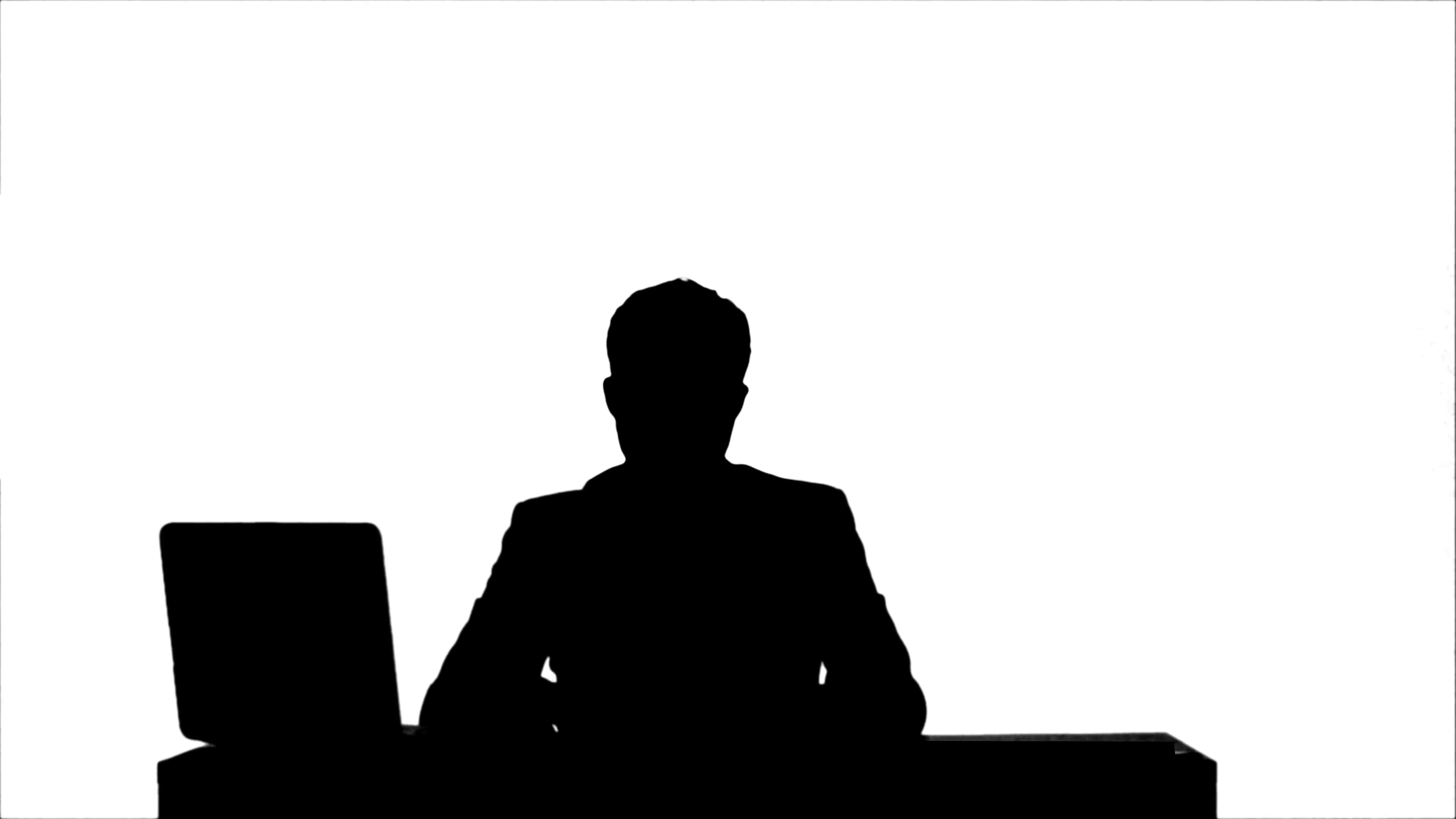 3840x2160 Silhouette Angry Boss With Female Worker In Office Stock Video
