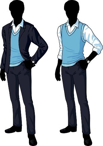349x495 Silhouette Office Clerk In Casual Formal Wear Premium Clipart