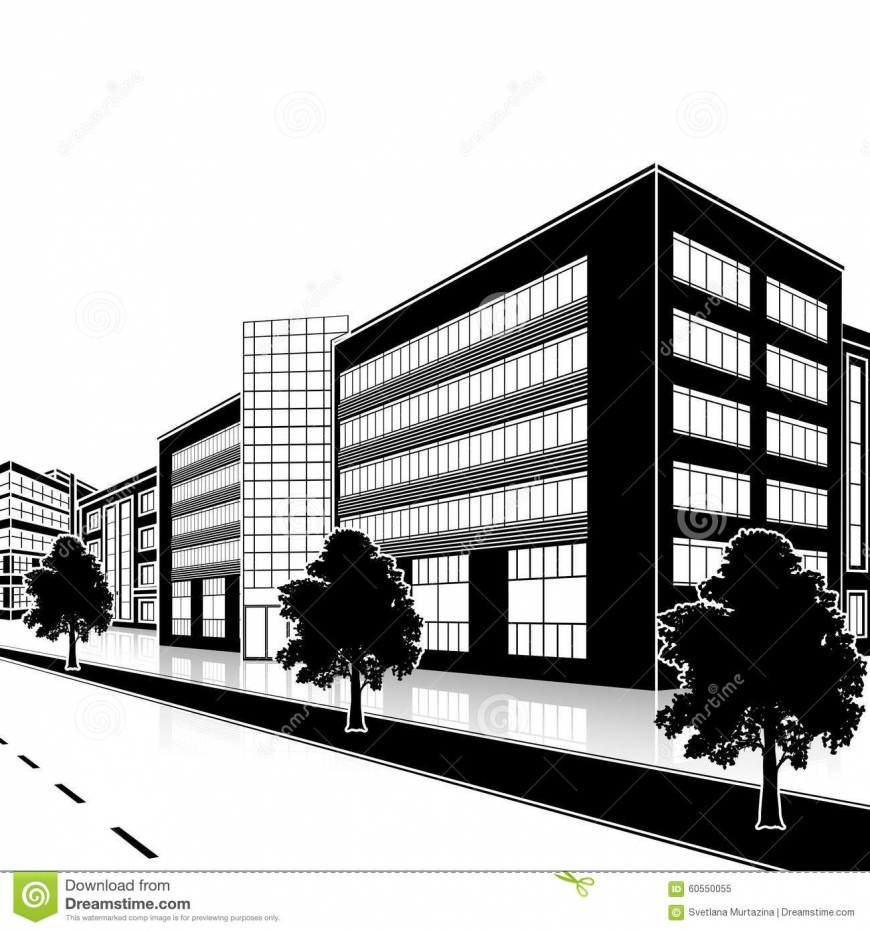 870x931 Silhouette Office Building Withn Entrancend Reflection On