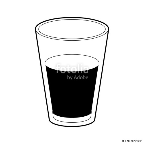 500x500 Glass Of Milk Black Color Section Silhouette On White Background