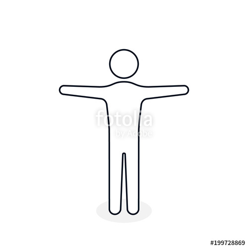 500x500 Men Silhouette With Hands Up On White Background. Black People