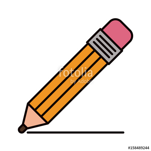 500x500 Color Sketch Silhouette Pencil With Eraser And Drawn Line Vector