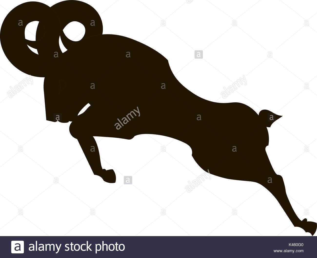 1300x1061 A Silhouette Of A Wild Mountain Ram Stock Vector Art