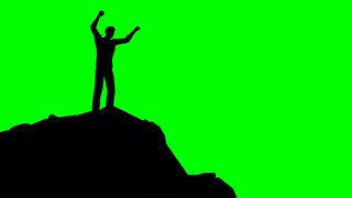 320x180 Dreamy Silhouette Mountain Range On A Green Screen Background