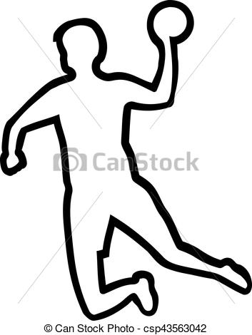 353x470 Handball Player Silhouette Outline Eps Vector