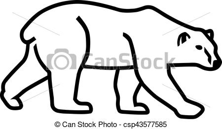 450x262 Polar Bear Silhouette Outline Vector