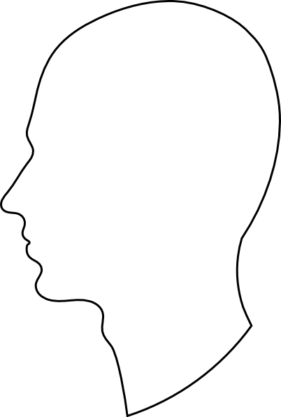 402x596 White Silhouette With Black Outline Clip Art