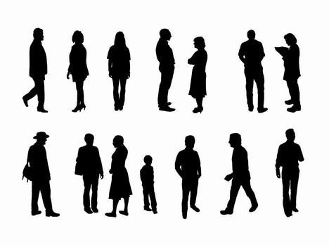 468x351 Full Length People Silhouette Outlines