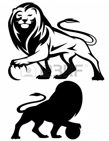 348x450 Lion Holding A Ball