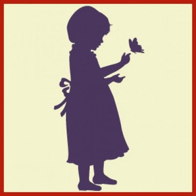 400x400 Silhouette Girl With Butterfly Stencil Delightful Home Decor