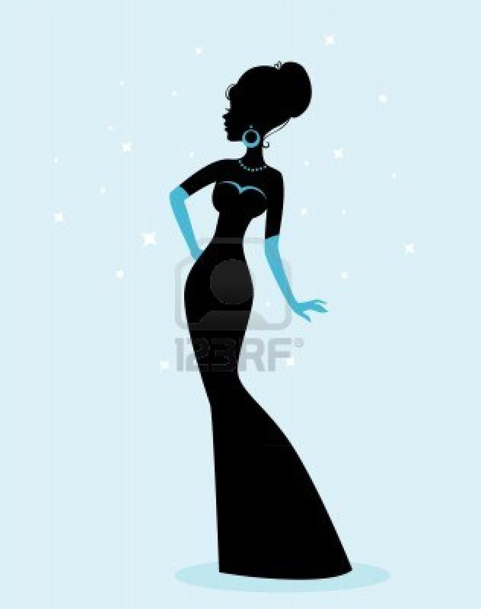 948x1200 Illustration Of Woman Silhouette In Dress Stock Photo Silhouette
