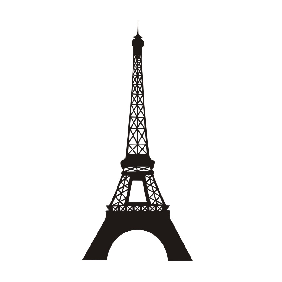 900x900 Paris Landmark Eiffel Tower Silhouette Wall Sticker Vinyl