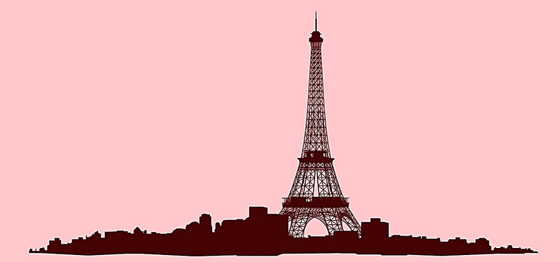800x375 City Silhouette,paris, Pink, Romantic, Simple Background Image