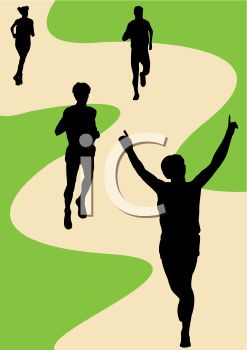 247x350 Royalty Free Clipart Image Silhouette Of People Jogging On A Path