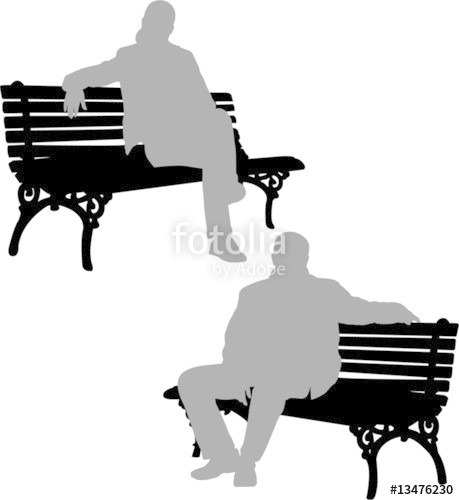 459x500 Silhouettes Of Man And Woman Sitting On The Park Bench