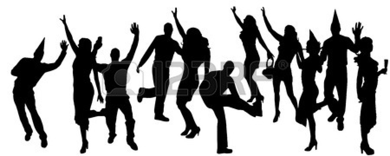 1350x540 Party People Black Silhouette Clipart Panda