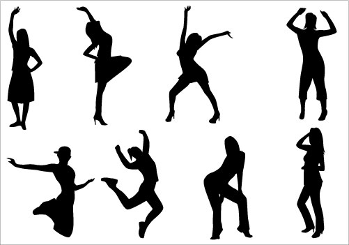 501x351 Dance Party Silhouette Clipart