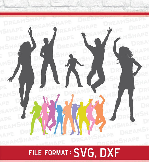 570x621 Party People Svg Files, Silhouette Svg Cut File, Party People Svg