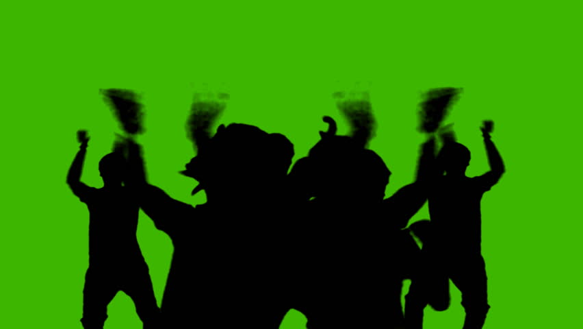 852x480 Silhouette People Party On Green Screen Stock Footage Video