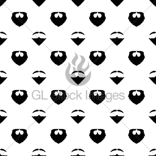 500x500 Beard Silhouette Seamless Pattern. Gl Stock Images