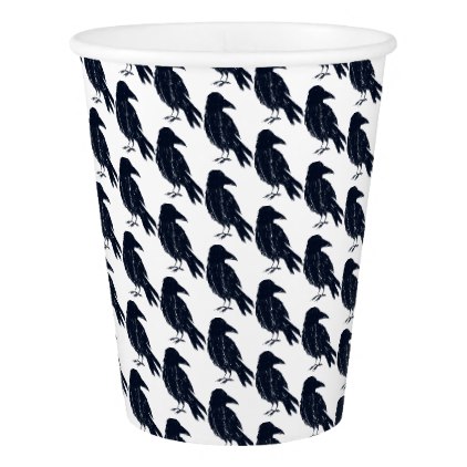 422x422 Halloween Black Crow Silhouette Pattern Paper Cup