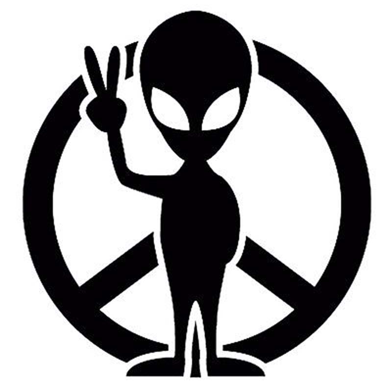 800x800 Alien Clipart Peace Sign